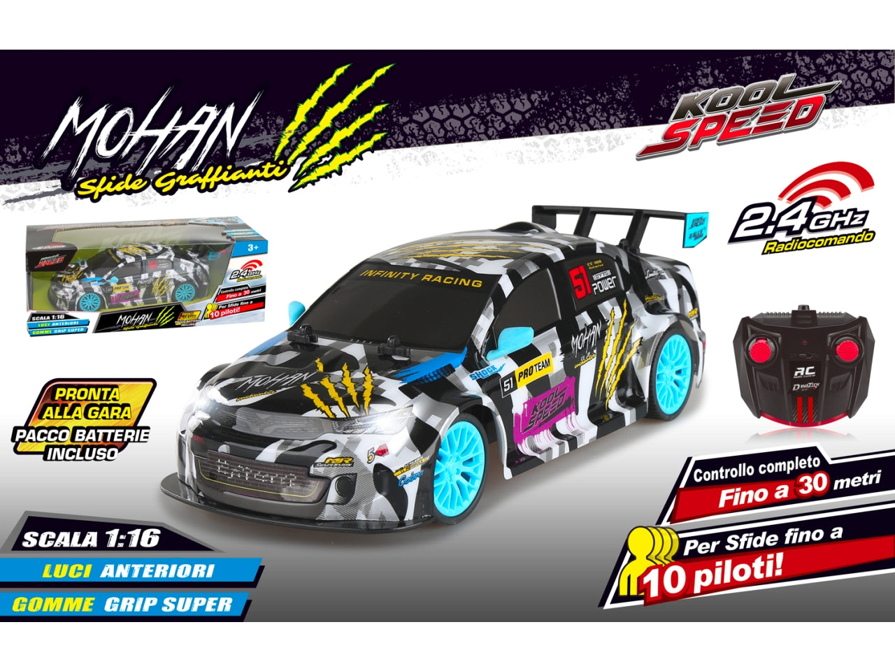 Auto racer radiocomandata in scala 1:16