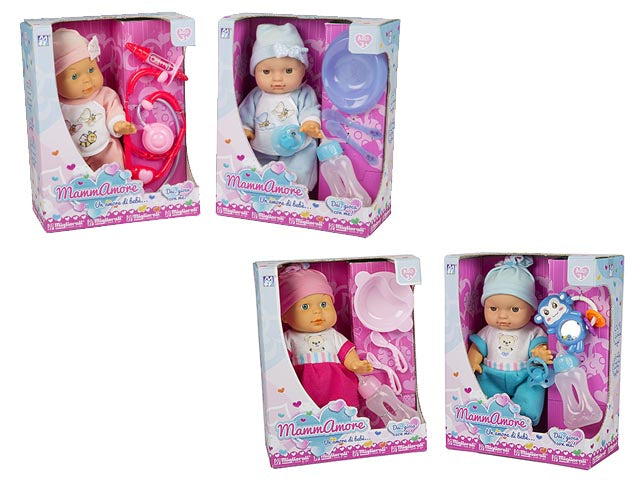 Bambola mammamore piccolini con voce ed accessori 30cm