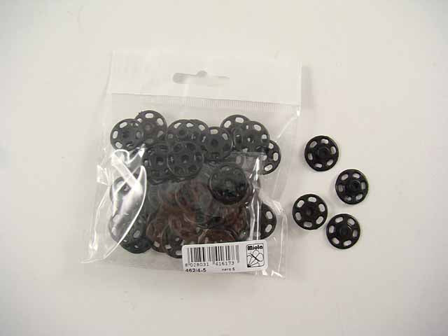 Bottoni aut.18mm plas.25 pezzi neri 462/4-5