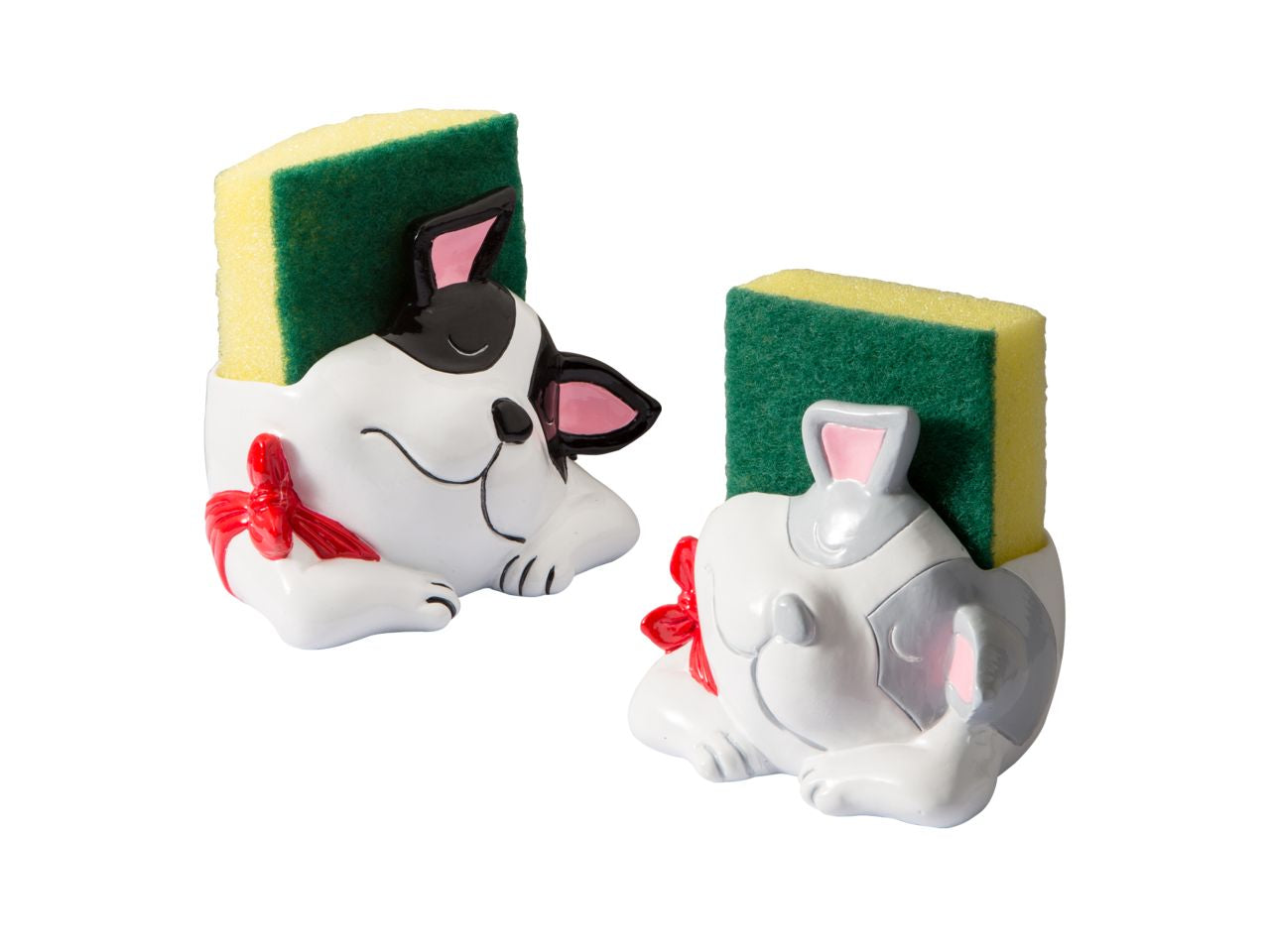 Portaspugna resina bulldog addormentato 2 colori assortiti