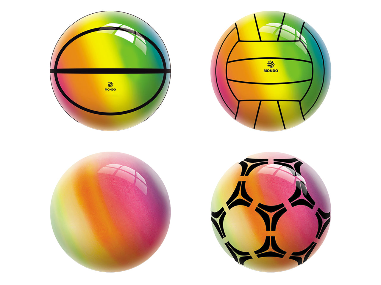 Pallone 14Cm Arcobaleno Fluo