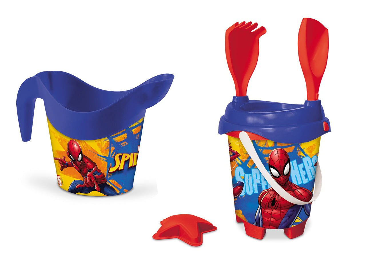 Set giochi da spiaggia con annaffiatoio spiderman diametro 17cm