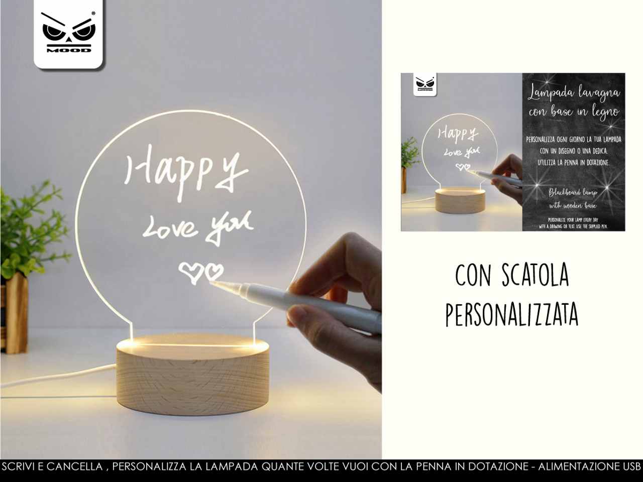 Lampada con penna da personalizzare