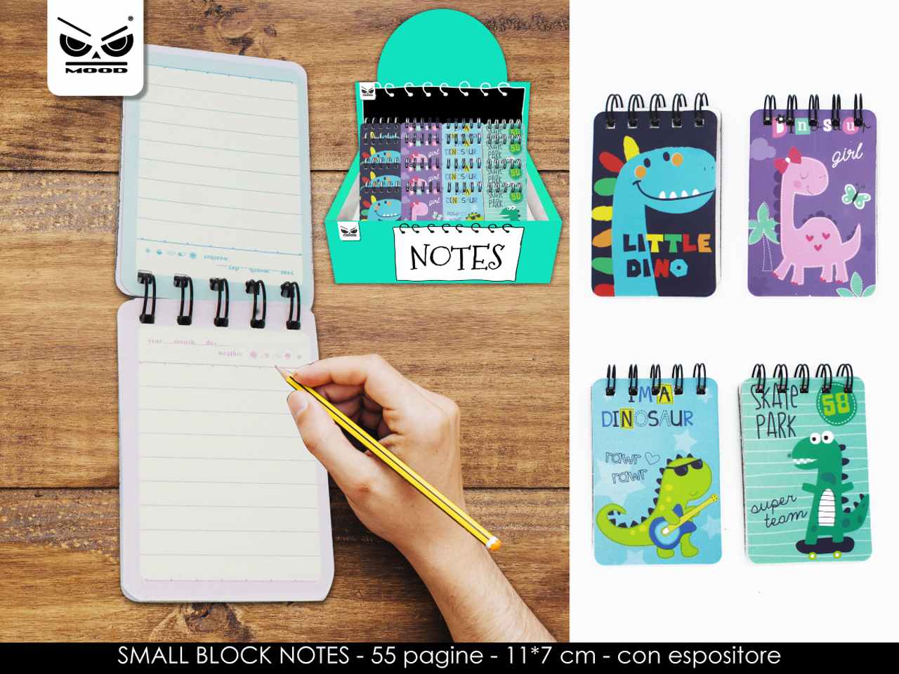Mini block notes dinosauro
