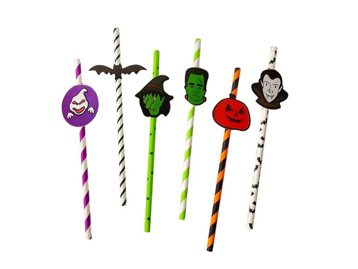 Cannucce halloween in carta confezione da 6pezzi