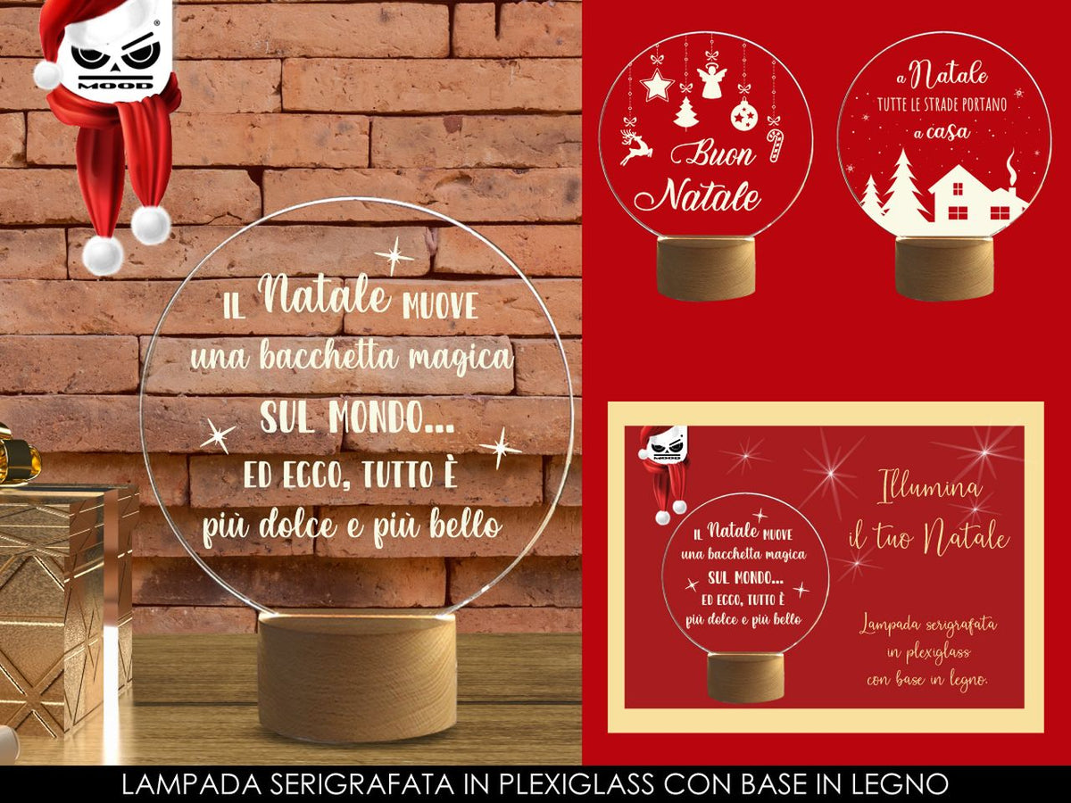 Lampada acrilico serigrafato round xmas