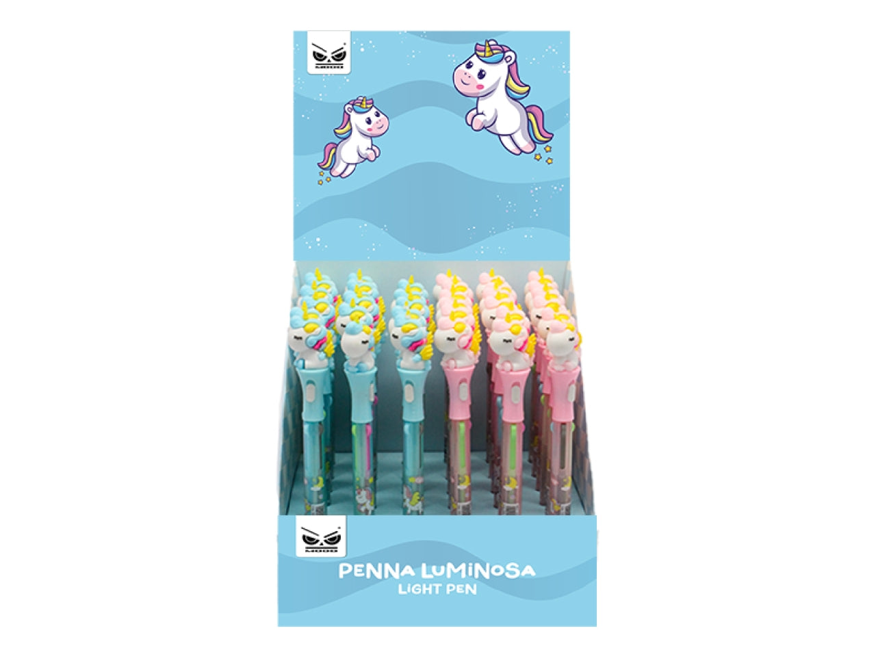 Penna unicorno 4 colori con luce