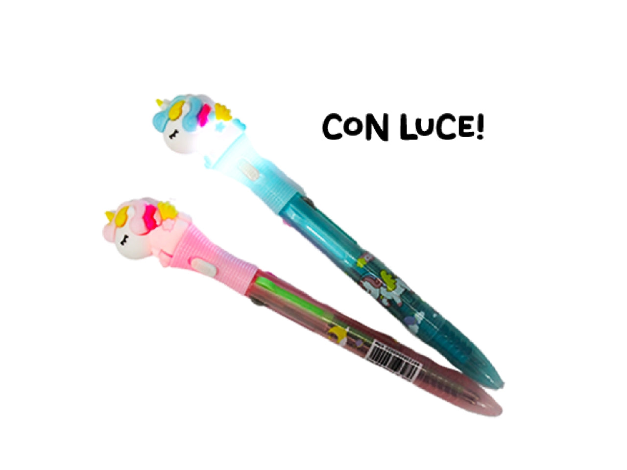 Penna unicorno 4 colori con luce