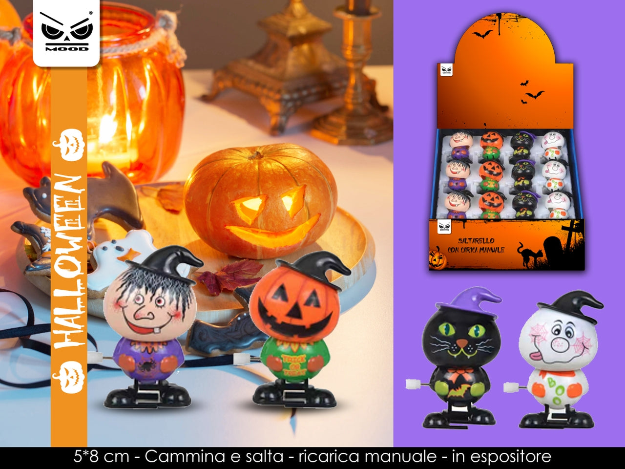 Saltarello halloween con carica manuale assortiti