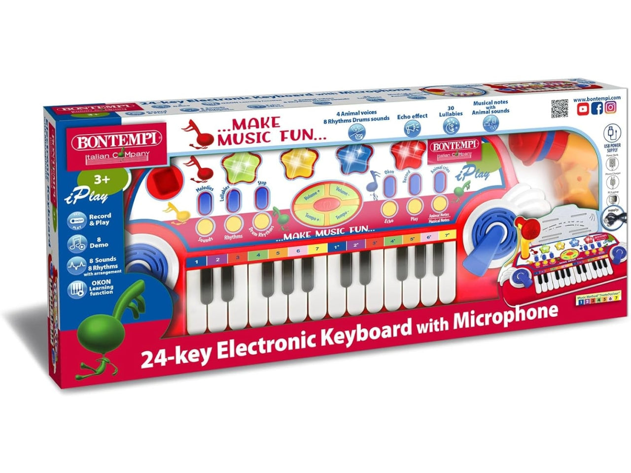 Tastiera elettronica 24 tasti con microfono
