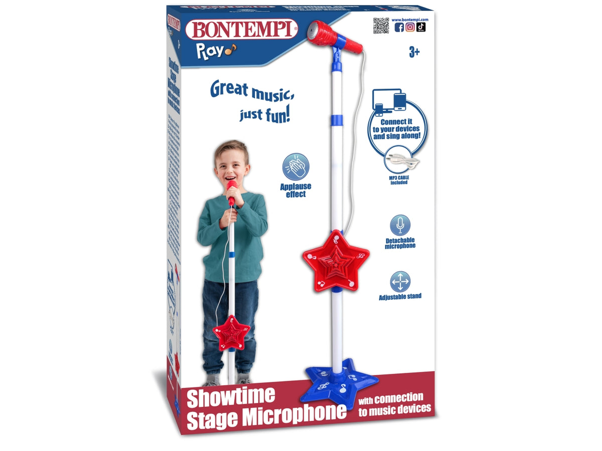 Microfono rosso con asta allungabile per bambini, Bontempi