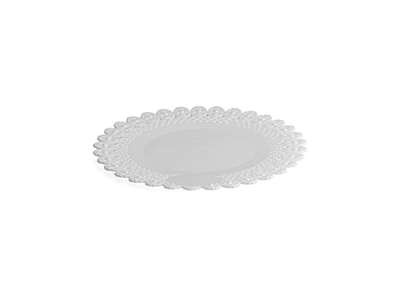 Vassoio rotondo trinato misura d.32cm colore bianco 2 pezzi