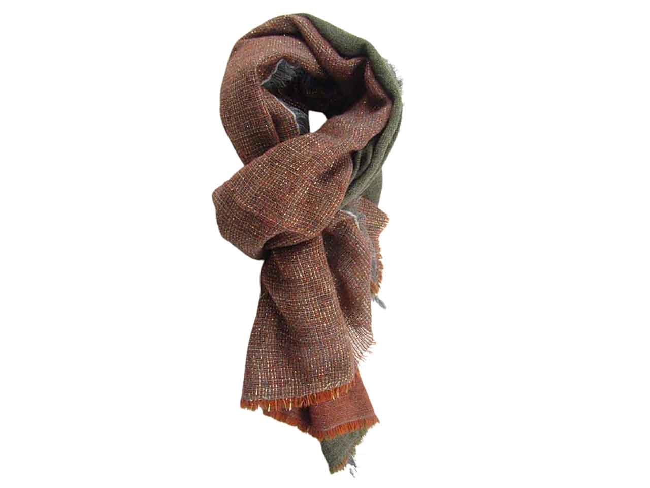 Sciarpa 4 veli 60x180cm ruggine si2086$