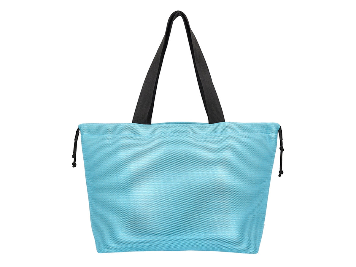Borsa a sacco con coulisse di chiusura e corde trekking 38x30x16cm azzurra $