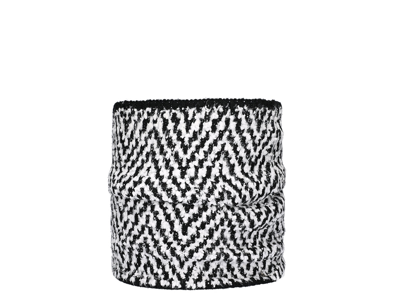 Collo filato boucle e jacquard chevron all over misura 50x45cm colore panna$