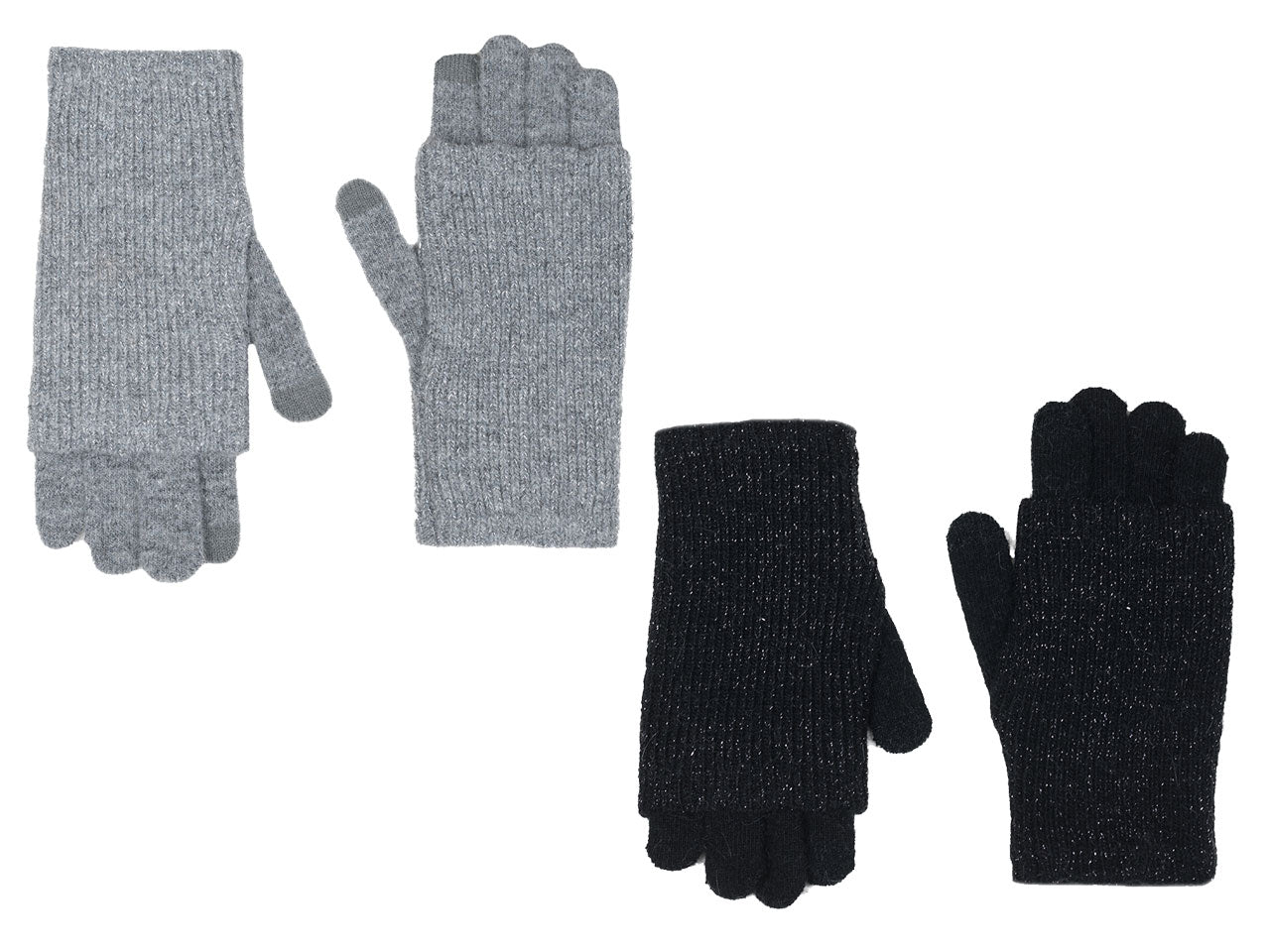Doppio guanto magico con manicotto con lurex assortiti