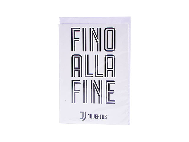 Biglietto auguri Juventus con scritta fino alla fine misura 12x18cm