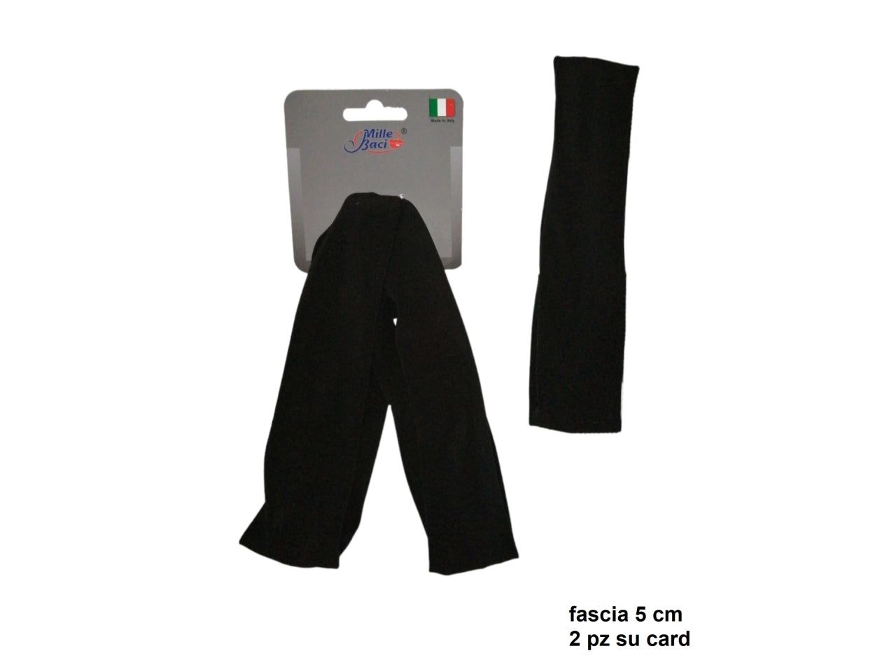 Fasce 5cm colore nero - la confezione contiene 2 fasce
