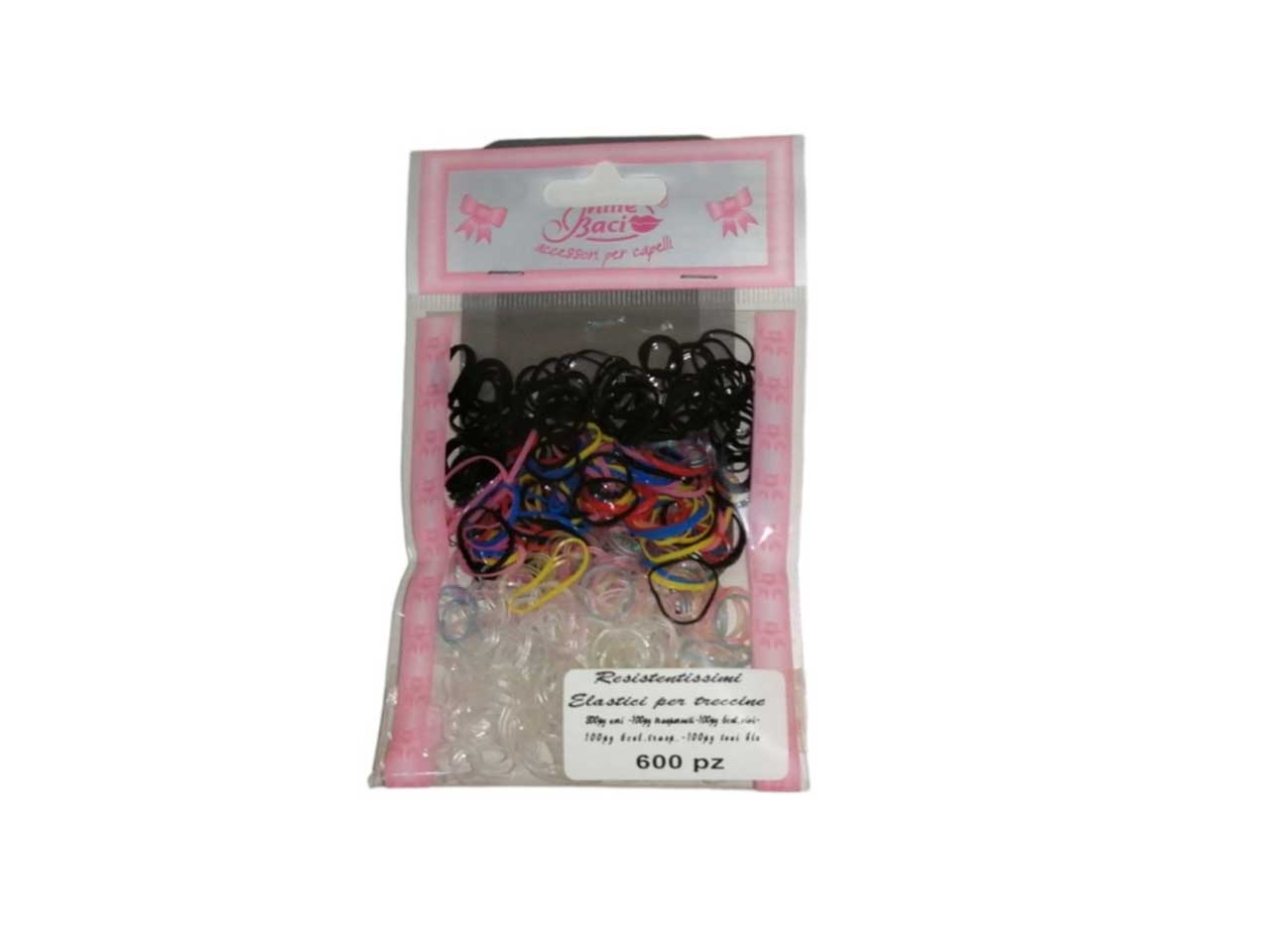 Elastici per treccine colorati - la confezione contiene 600 elastici