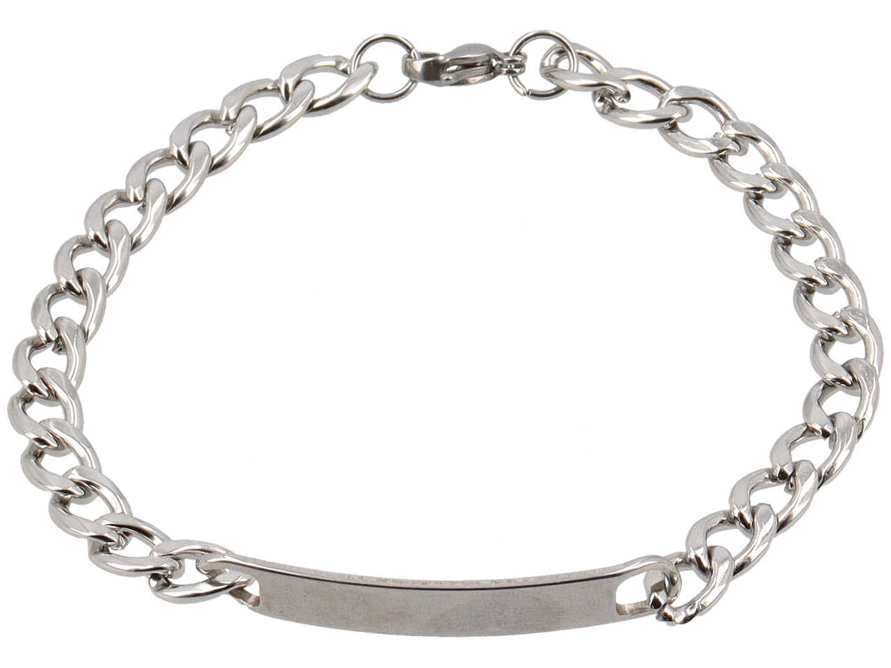 Bracciale in acciaio con piastrina