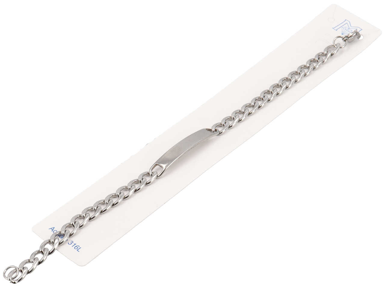 Bracciale in acciaio con piastrina