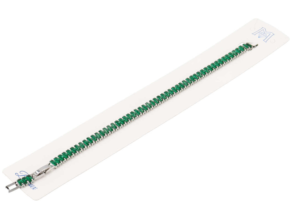Bracciale con zirconi rettangoli verdi