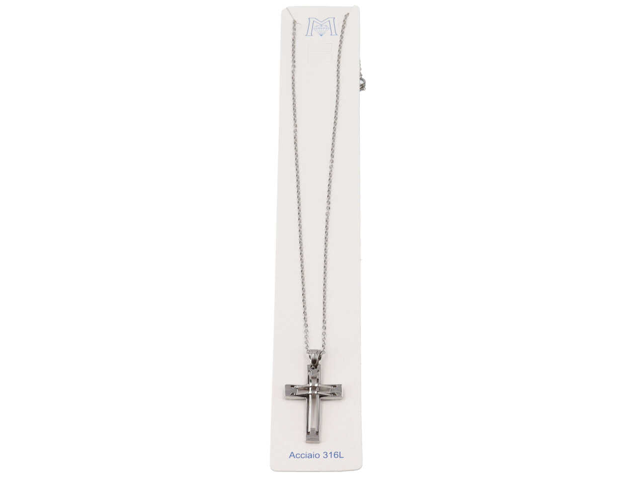 Collana con ciondolo a forma di croce bombata