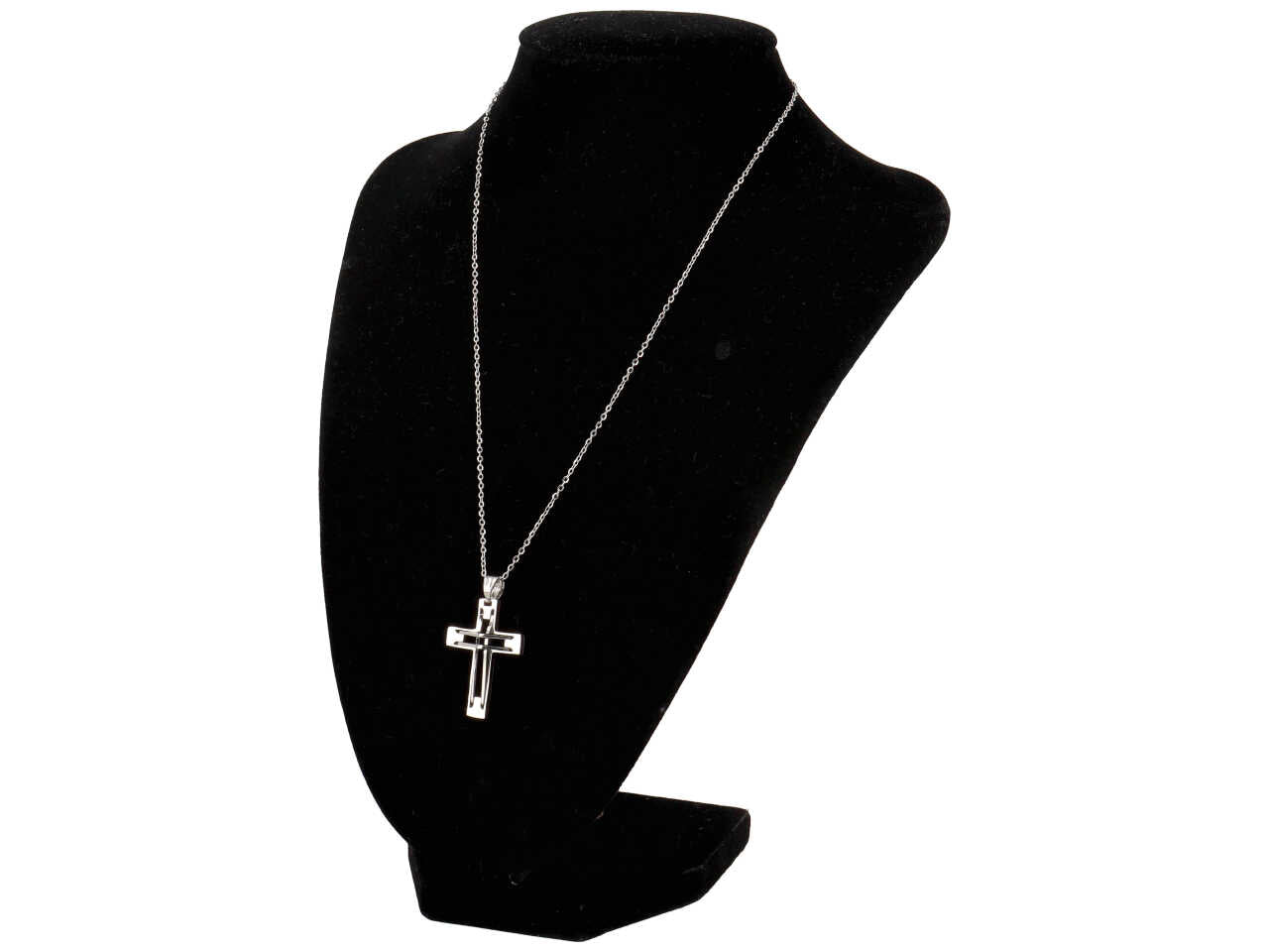Collana con ciondolo a forma di croce bombata