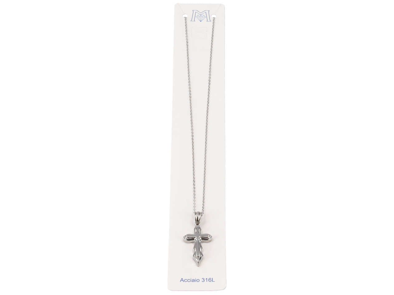 Collana con ciondolo a forma di croce acciaio