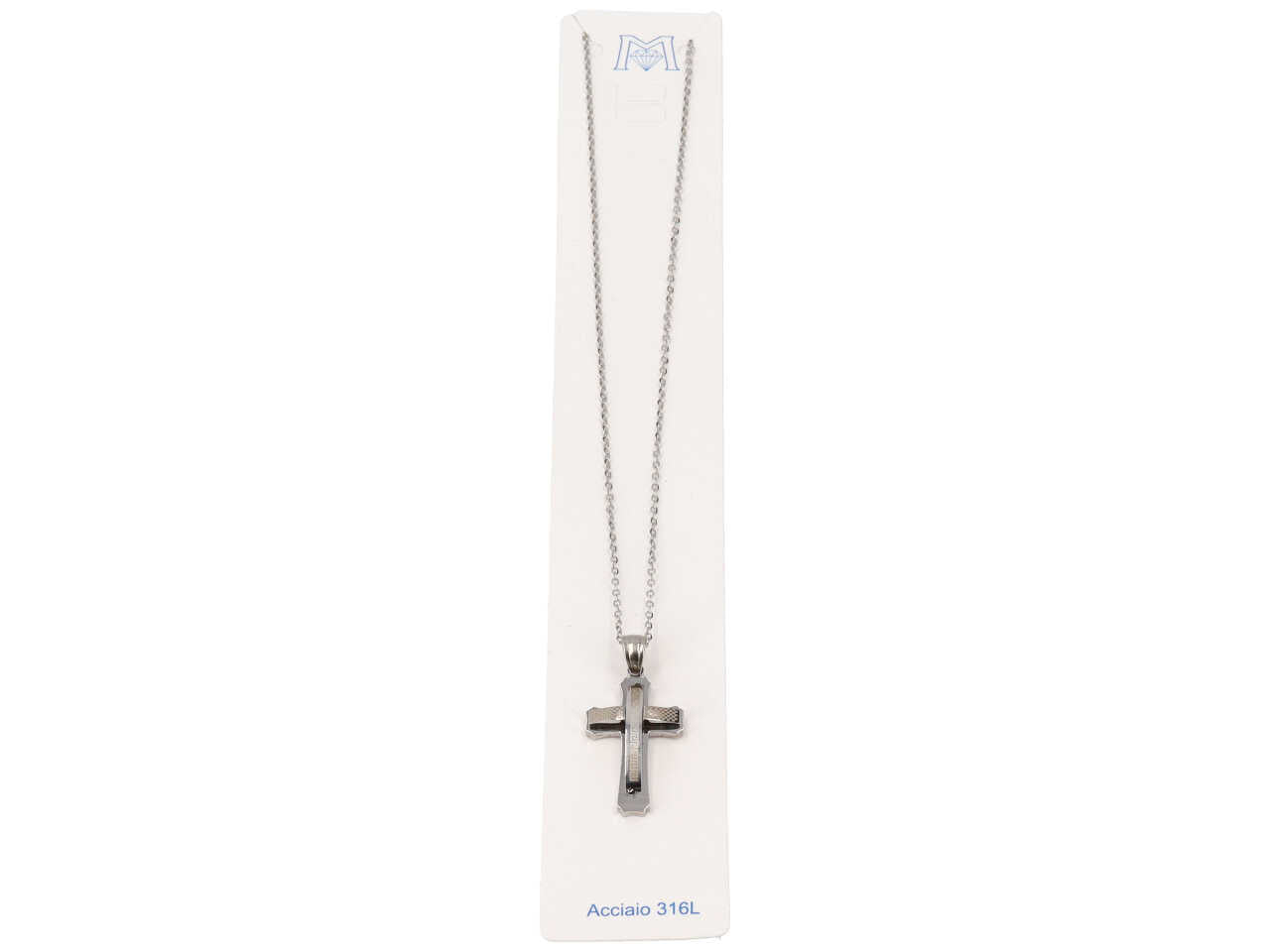 Collana con ciondolo a forma di croce acciaio