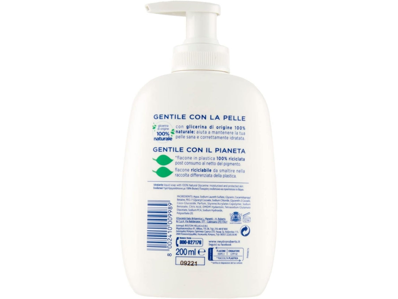 Neutro roberts sapone liquido con erogatore idratante 200ml$