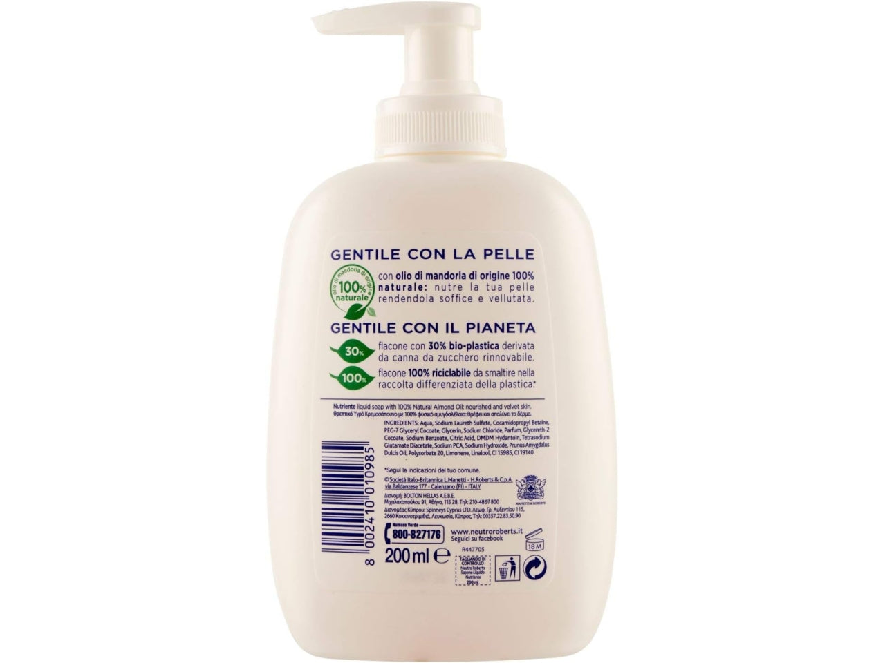 Neutro roberts sapone liquido con erogatore nutriente 200ml$