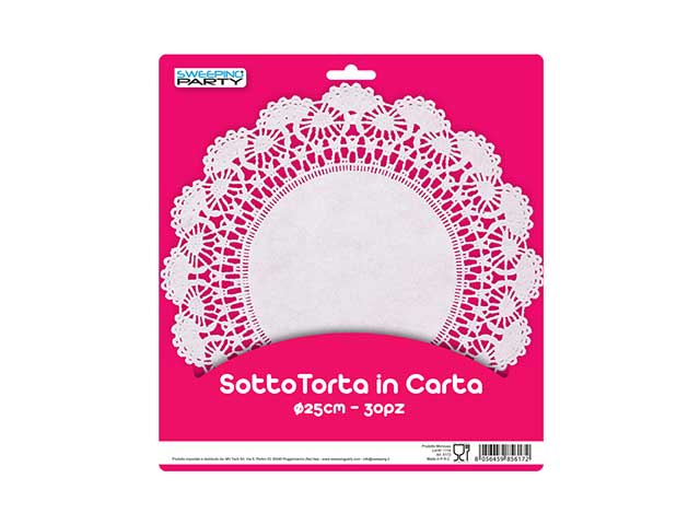Sotto torta merletto d.25cm 30 pezzi 6172