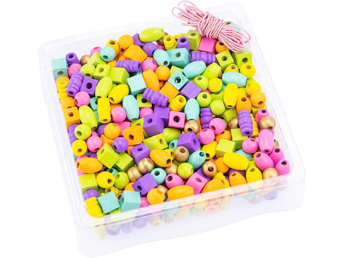 Wooden bead mini box assorted