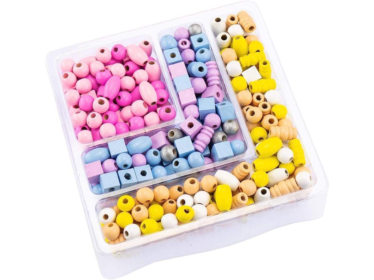 Wooden bead mini box assorted