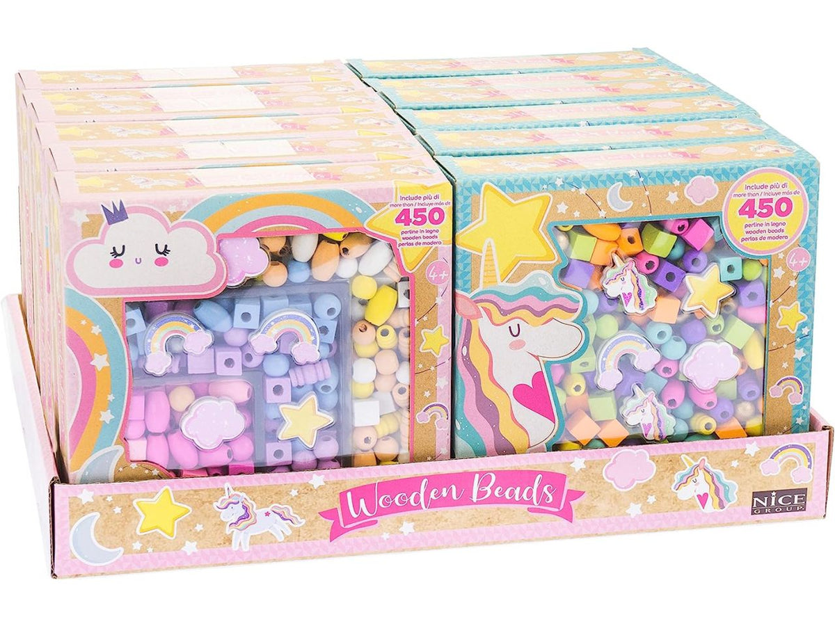 Wooden bead mini box assorted