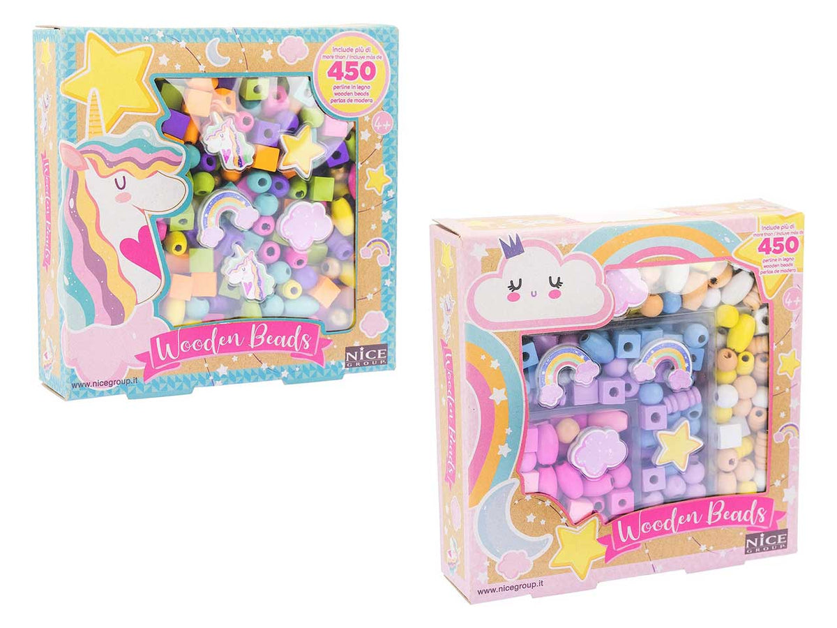 Wooden bead mini box assorted