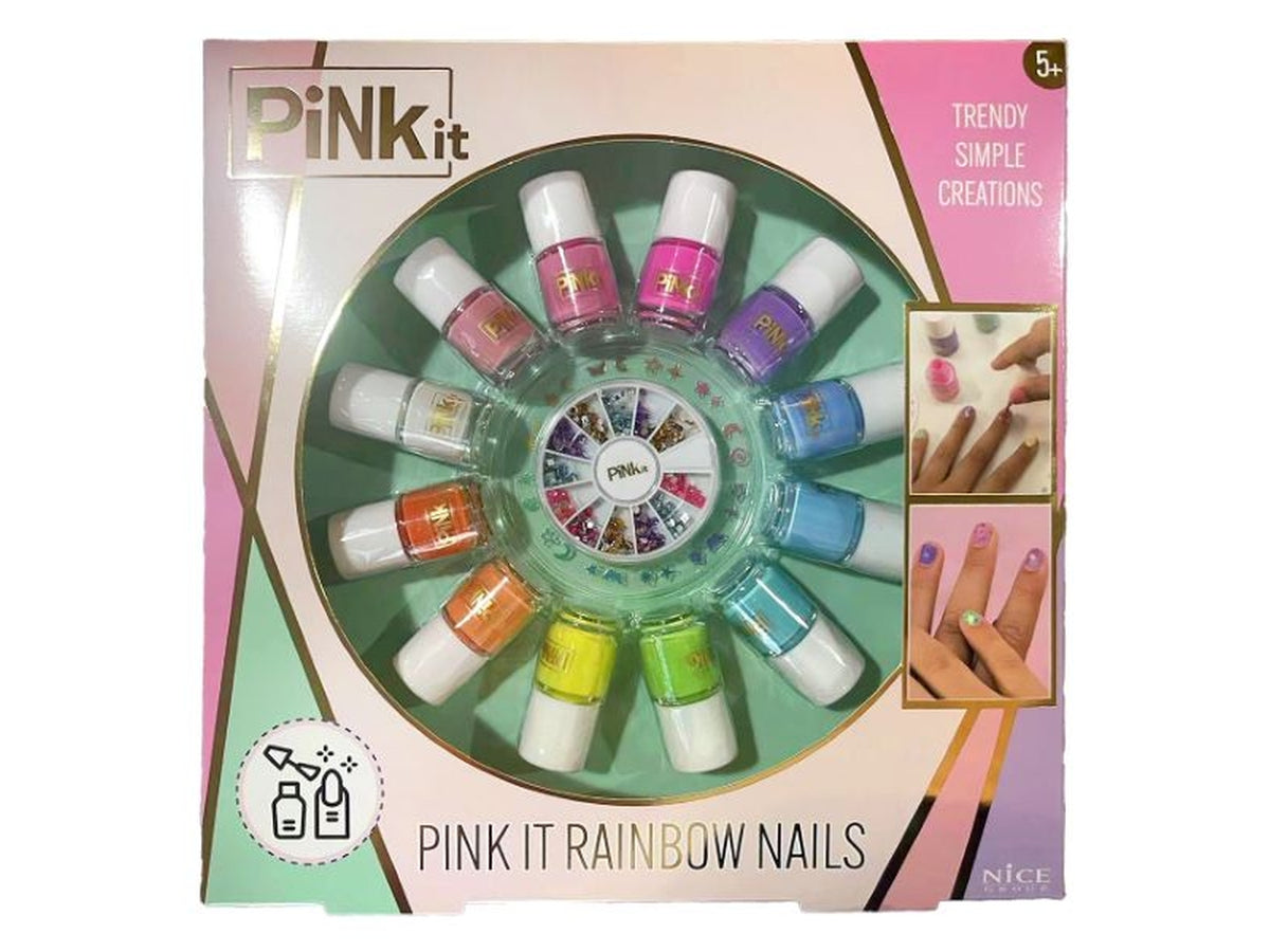 Pink It Rainbow Nails