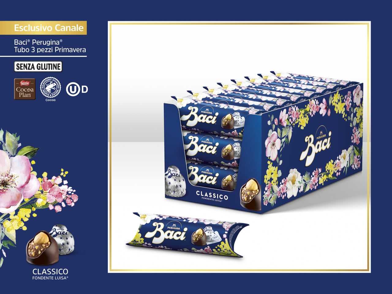 Baci tubo primavera 37,5g la confezione contiene 3 baci$