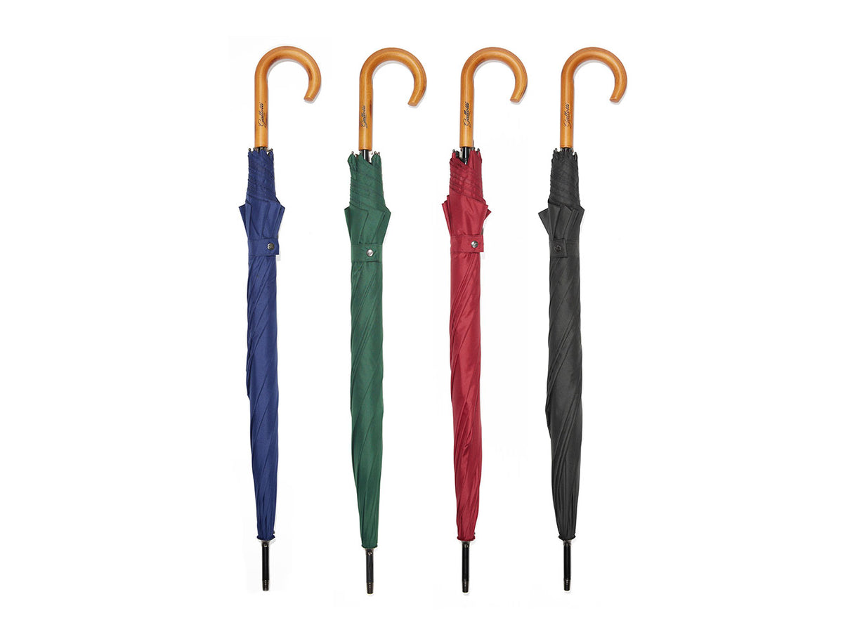 Ombrello da pioggia antivento unisex apertura automatica 4 colori assortiti con impugnatura legno - Gallotti