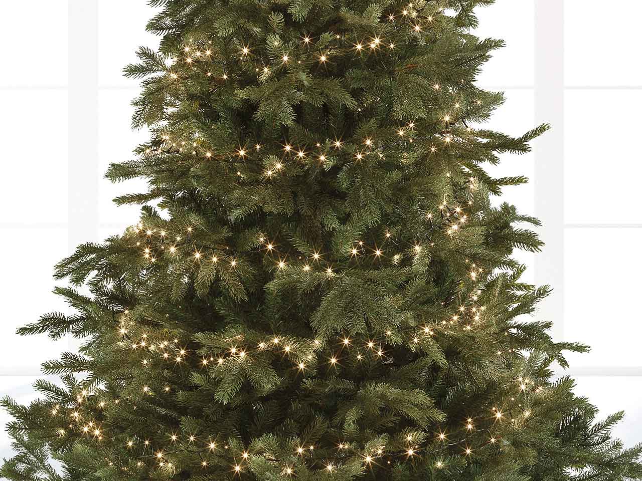 Catena luci 1500led bianco caldo 8 funzioni 34mt filo verde per uso interno/esterno
