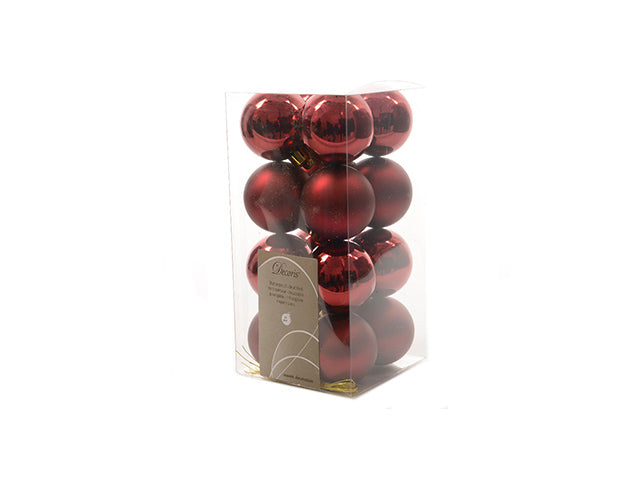 Palla 4cm in confezione da 16 pezzi bordeaux lucida e opaca