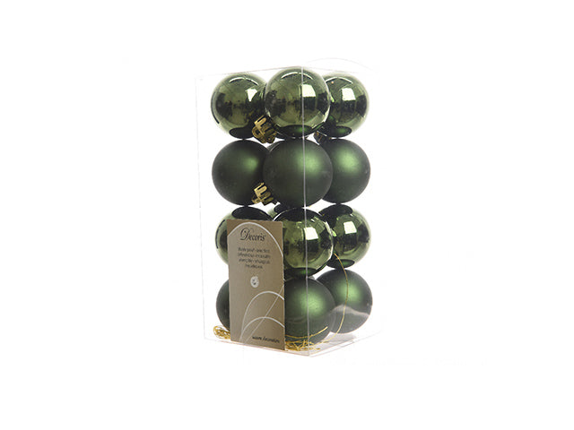Palla 4cm in confezione da 16 pezzi verde lucida e opaca