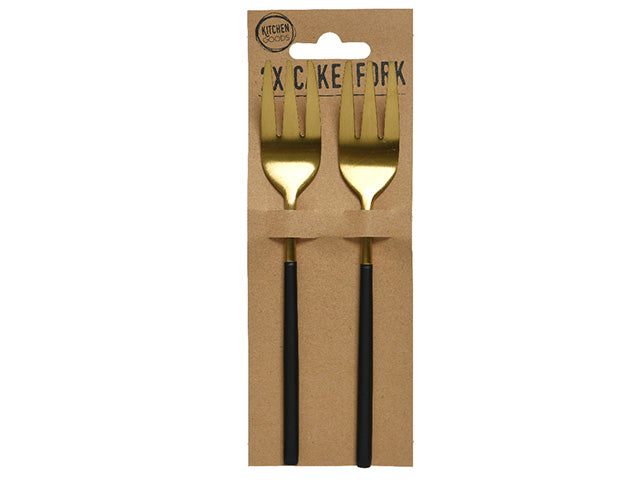 Forchetta 0.5x1.4x15cm oro/nero2 pezzi607662