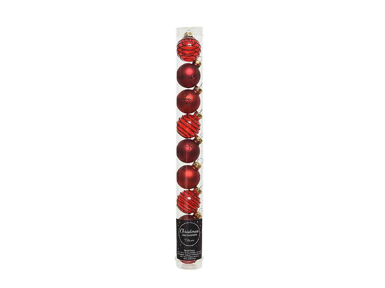 Palline natalizie rosso in vetro diametro 3cm - 9 pezzi