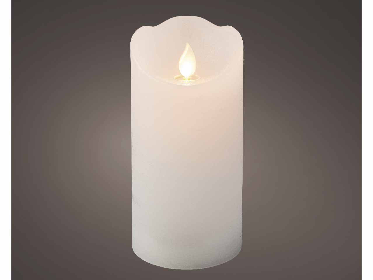 Candela led d.7,5x15cm a batteria bianca