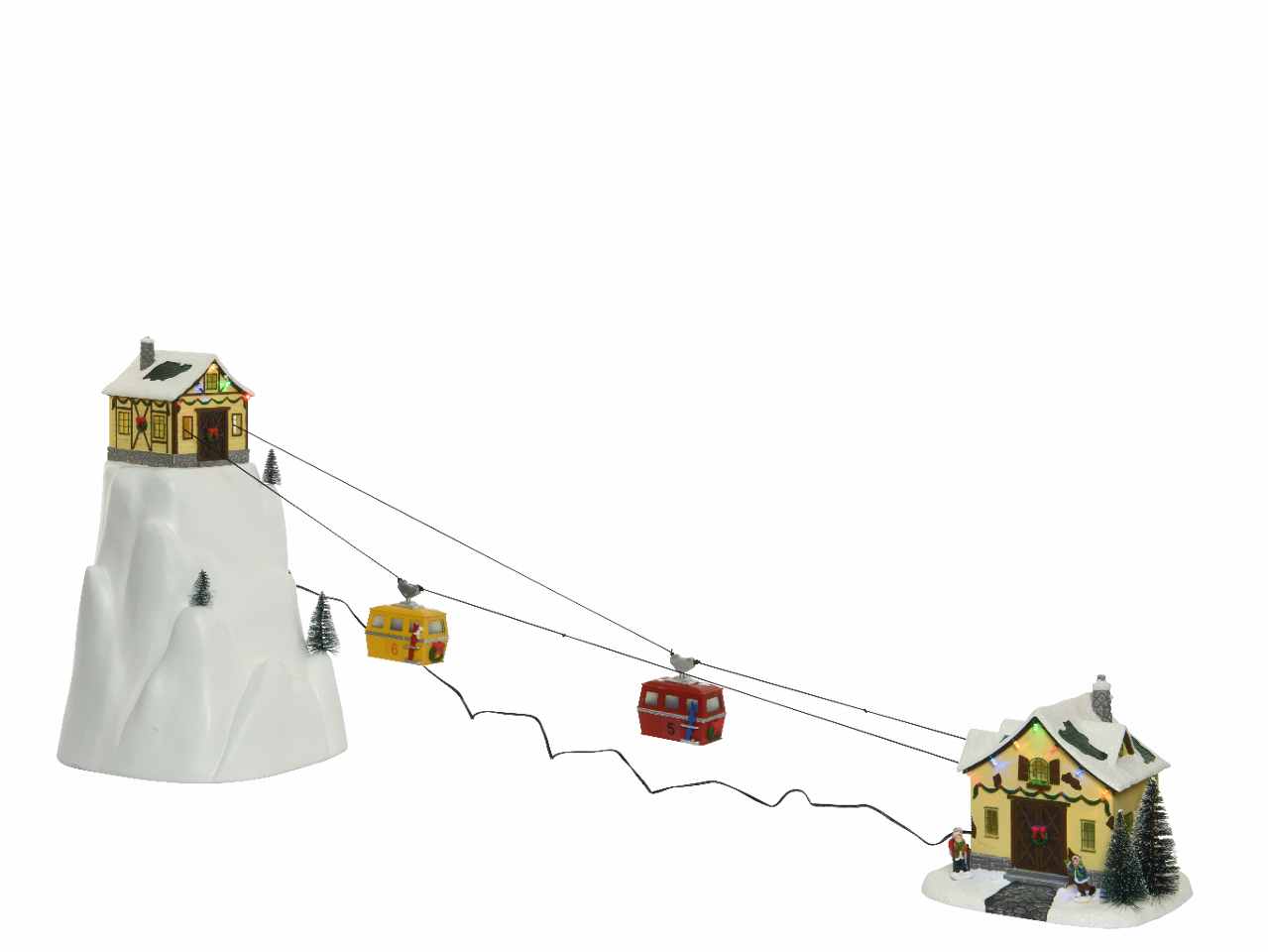Scenario natalizio 31,5x32,5x53cm bianco