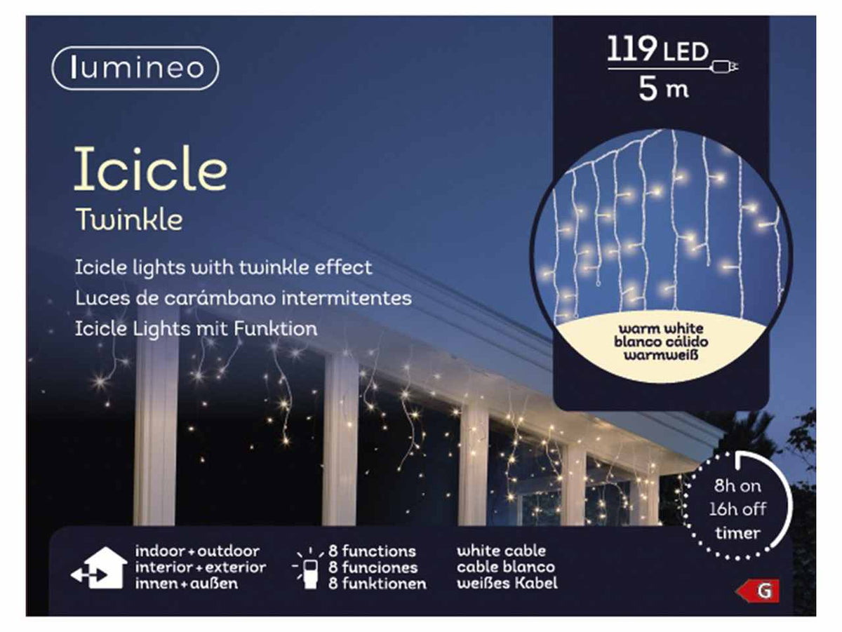 Tenda 119led bianco caldo 5metri con 8 funzioni uso esterno