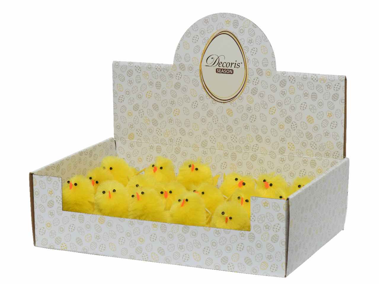 Pulcino in ciniglia con guscio d'uovo colore giallo 7xh.11cm