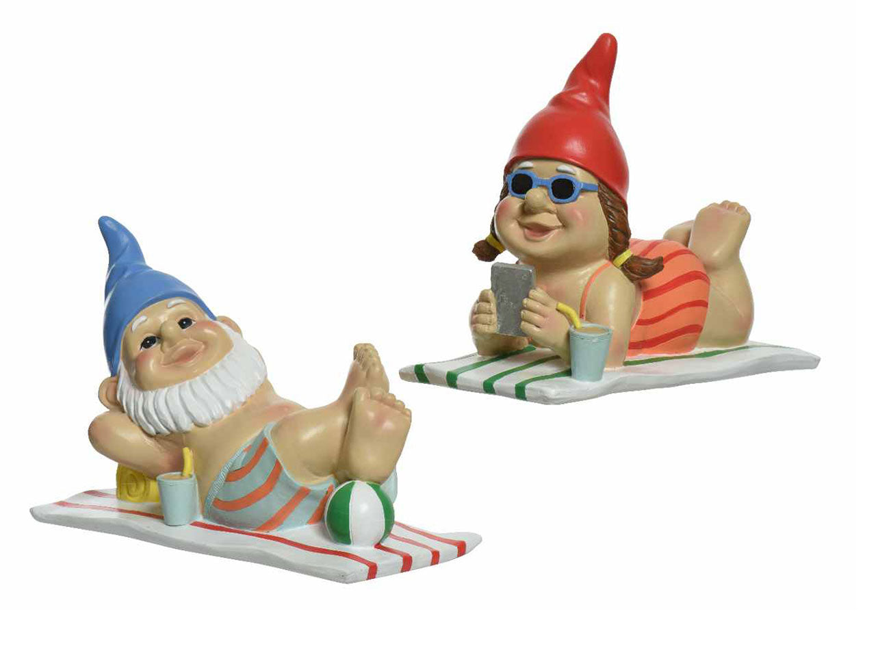 Gnomi in poliresina 2 assortimenti uomo e donna 26xh.17.5cm